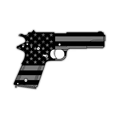 Subdued American USA Flag 1911 Sticker Decal Vinyl 2a Gun Rights Molon Labe Gray • $3.59