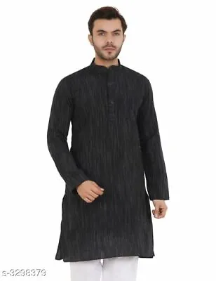 Indian Traditional Wear Khadi Cotton Men's Kurta Freeshipping • $18.98