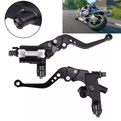 2Pcs Universal 7/8'' Motorcycle Brake Clutch Master Cylinder Reservoir Lever Set • $27.95