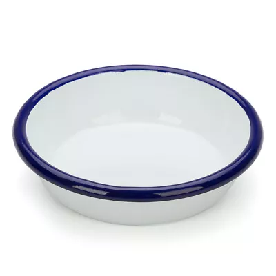 NEW Falcon Enamel Round Desert Dish White & Blue 12cm • £5.57