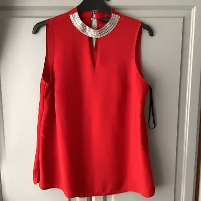 Ladies Blouse Red Sleeveless Size Do Dorothy Perkins • £0.99