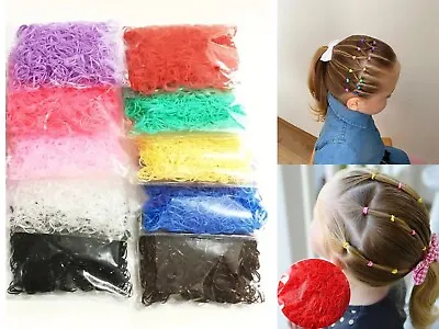 1000 Mini Clear Hair Elastics Rubber Bands Braids Braiding Plaits Coloured Small • £2.23