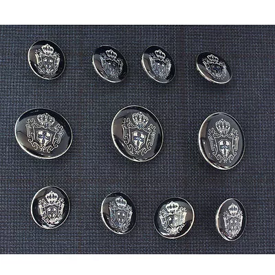 Silver Blue Metal Blazer Buttons Set For Blazer  Suit  Sport Coat • $28.99