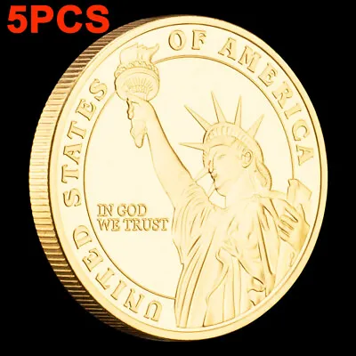 5PC USA In God We Trust Medal Of Honor Gold Liberty Challenge Commemorative Coin • $13.99