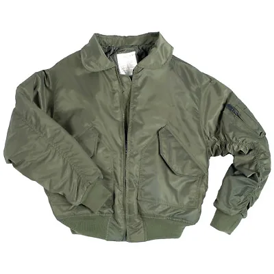 Mil-Tec US CWU Basic Bomber Flight Jacket Mens Hunting Flyer Tactical Coat Olive • $89.95