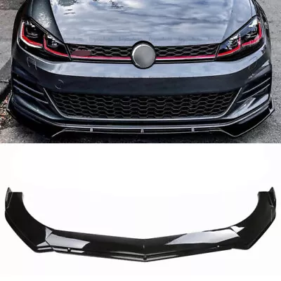 For Volkswagen Golf GTI Golf R Front Bumper Lip Spoiler Splitter Glossy Black • $47.50