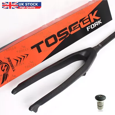 £86 • Buy TOSEEK 26/27.5/29 Inch Carbon Fiber Mountain Bike Fork 1-1/8  Tapered Rigid Fork