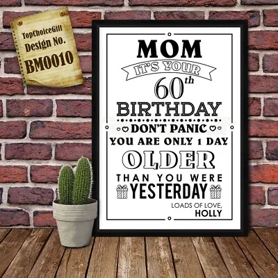 PERSONALISED Birthday Card 40th 50th 60th 70th Mum Mother Mummy • £13.90