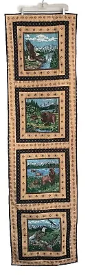 Handmade Cotton Quilted  Rustic Eagle Buffalo Elk Wildlife Country Cabin 72 ×18 • $14.79
