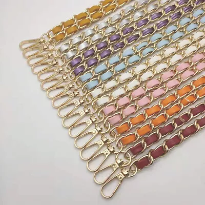£4.89 • Buy Metal + Leather Crossbody Shoulder Bag Replacement Chain Strap For Women Handbag