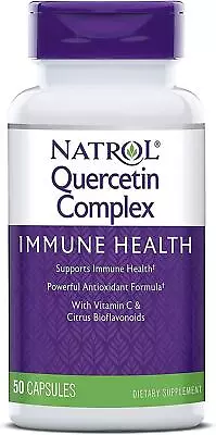 Natrol Quercetin Complex 500mg 50 Capsules Joint Support Digestion Heart Health • £15.34