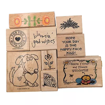 Stampin' Up! Puppy Love Friends Spring Swag Morning Glory Fan Rubber Stamp Lot 9 • $6.97