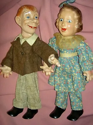 Pair FLEXY Mortimer Snerd & Fanny Brice IDEAL Compo. Sgnd. Character Dolls 1938 • $395