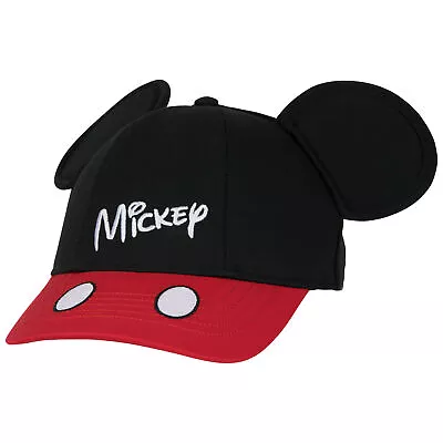 Mickey Mouse Signature Embroidered Youth Cap With 3D Ears Black • $24.98