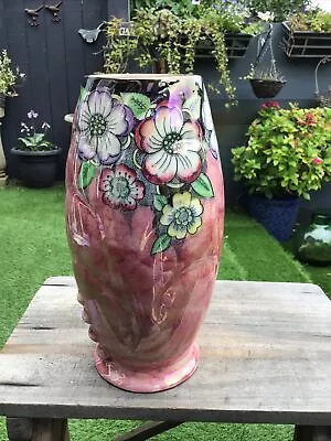 Art Deco Belgrave Kensington Ware Pink Luster Vase Flower Decor 10 Inches High • £10