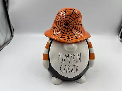 Rae Dunn Ceramic 5.5x10in Pumpkin Carver Cookie Jar AA02B28004 • $39.64