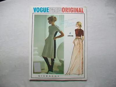 Vogue Paris Original Givenchy Dress Pattern #2568 Size 8 Vintage Bust 31 1/2  • $19