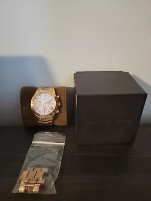 Michael Kors Layton Pave Dial Rose Gold-tone MK5946 Wrist Watch For Women • $25