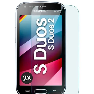 2x Real Glass For Samsung Galaxy S Duos 2 Foil Phone Premium Screen Protector • £11.81