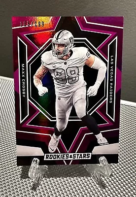 2023 Rookies & Stars MAXX CROSBY #/199 Pink Mirror Parallel 2🔥Las Vegas Raiders • $20