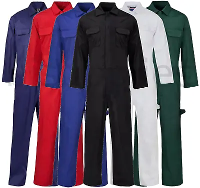 Mens Work Coveralls Navy Overalls Warehouse Garage Mechanics Boilersuit Suit • £17.99