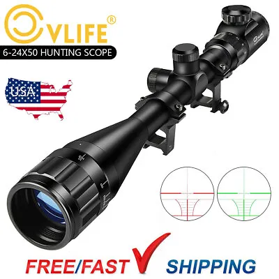 6-24x50 Hunting Rifle Scope Rangefinder Iilluminated Reticle Optics AirGun Scope • $40.04