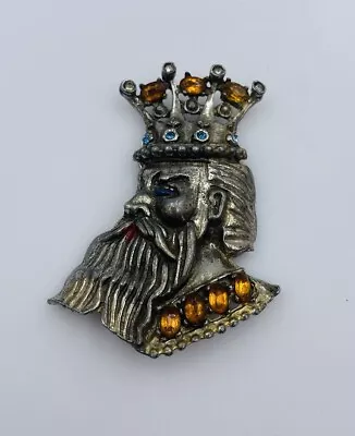 Eisenberg Vintage Book Piece Glass Rhinestone King Royal Pin Brooch • $650