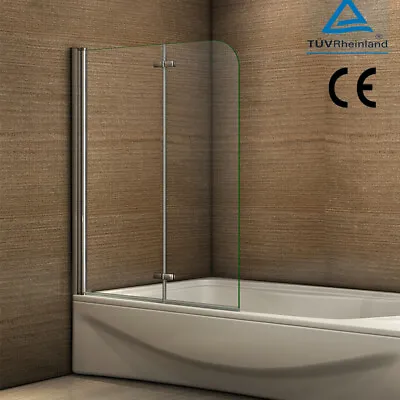 £126 • Buy 180?Hinged 2 Glass Over Bath Shower Door Panel Folding Screen Reversible NANO
