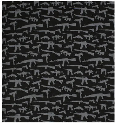 Black & Silver Gun Rifles All Over Print Design Biker Cotton Bandana 22  X 22  • $6.99