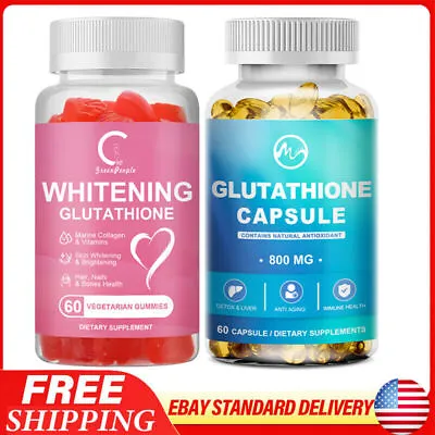 L-Glutathione Skin Whitening Pills With Collagen Natural Antioxidant Anti Aging • $10.99