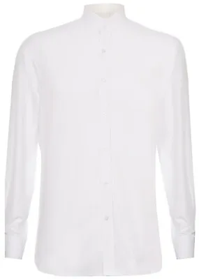 Mens Retro Peaky Blinders Removable Nehru Grandad Collar White Collarless Shirt • £32.99