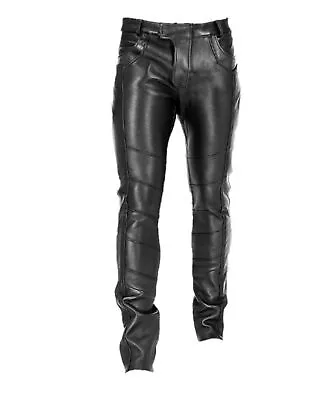 Men's Soft Leather Genuine Sheep Leather Party Pants Slim Fit Real Leather Pant • $99.99