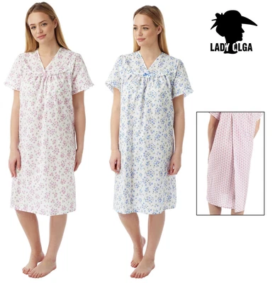 £17.99 • Buy Lady Olga Incontinence Open Back Floral Hospital Nightdresses Nightie
