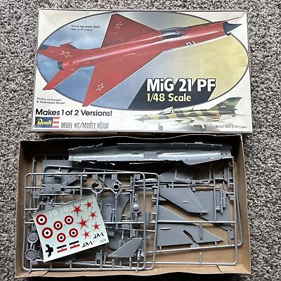 Revell Russian Mig-21 Jet Model Airplane Kit Boxed 1/48 H-237 1977 • $14.95