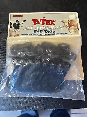 Y-TEX 2 Star 2-Piece Livestock Ear Tags Pig Hog Sheep Goat 25 Pack Black Blank  • $20