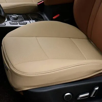 $22.38 • Buy New Universal Beige Car Front Seat Cover Breathable PU Leather Deluxe Cushion