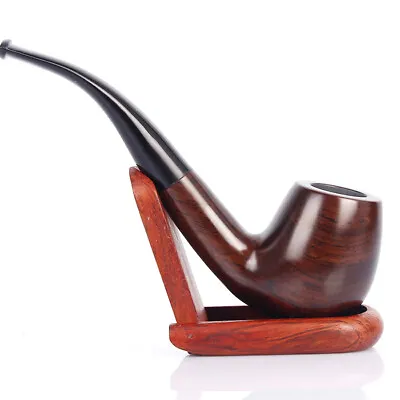 Tobacco Pipe Classic Ebony Wood Tobacco Smoking Pipes 9mm Filter Element • $24.99