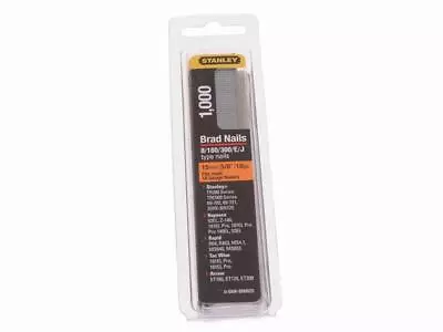 £2.95 • Buy STANLEY SWKBN Brad Nail 15mm SWKBN062 Pack 1000