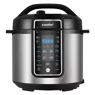 COMFEE’ Pressure Cooker 6 Quart With 12 Presets Multi-Functional Programmable S • $71.28