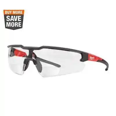 Clear +2.00 Bifocal Safety Glasses Magnified Anti-scratch Lenses | Milwaukee + • $16.22