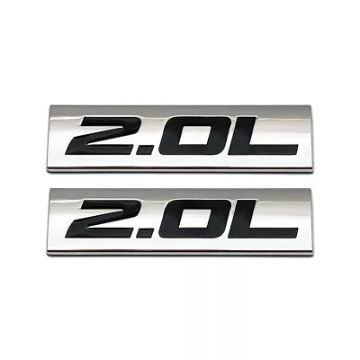 2x Black Chrome Metal 2.0L Emblem Sport Engine Car Trunk Badge 3D Logo Sticker • $9.99