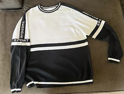 Rare Authentic Versace Sport Men Black & White Sweater Cotton & Rayon - Size XL • $225