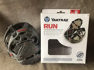 Yaktrax Run Winter Ice Running Walking Traction Cleats Adult MED Grey Open Box • $26.99