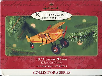 Hallmark Keepsake Ornament 1930 Custom Biplane Kiddie Car Classics Die Cast 2001 • $10.99