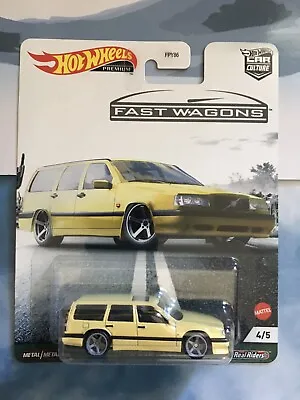 Hot Wheels 1:64 Car Culture Fast Wagons Volvo 850 Estate Wagon Yellow • $5