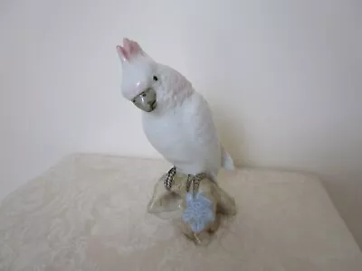 Vintage Royal Dux Porcelain Cockatoo Parrot Bird Figurine Marked Label XLNT • $68