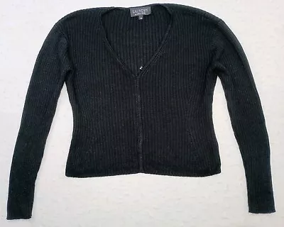 Laundry By Shelli Segal Cardigan Sweater Womens Medium Shrug Sweatshirt Black • $26.39