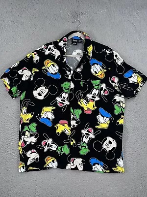 Disney Hawaiian Shirt MENS XL Short Sleeve Button Up All-Over Print Mickey Mouse • $22.99