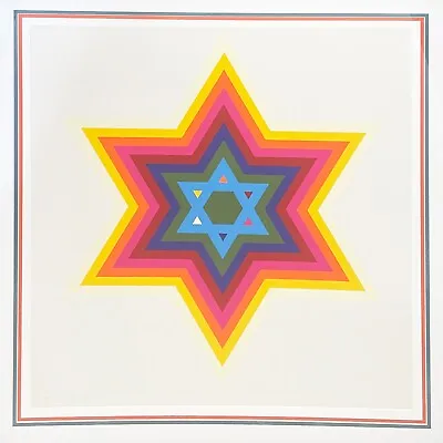 Yaacov Agam  Star Of David  Original Hand Signed Serigraph In Colors 1970 • $1550