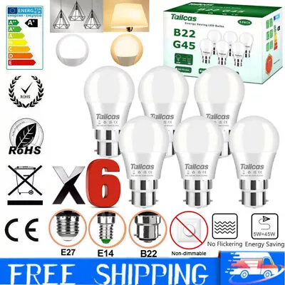 6 Pack LED GLS Light Bulbs B22 Bayonet E27 Screw In Lamp Cool White Warm White  • £8.49